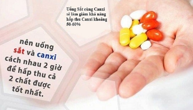 nên uống canxi và sắt và thời điểm nào