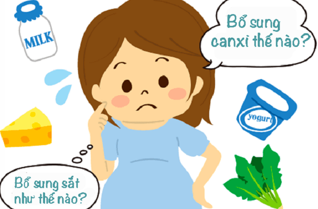 sắt và canxi cho bà bầu