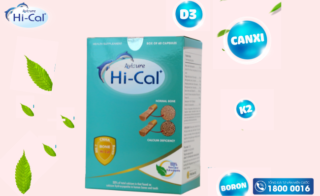 Avisure hical - Tpbvsk bổ sung canxi có vitamin D3, k2 và Boron