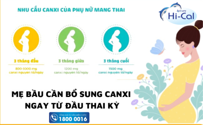 Nhu cầu bổ sung canxi trong thai kỳ