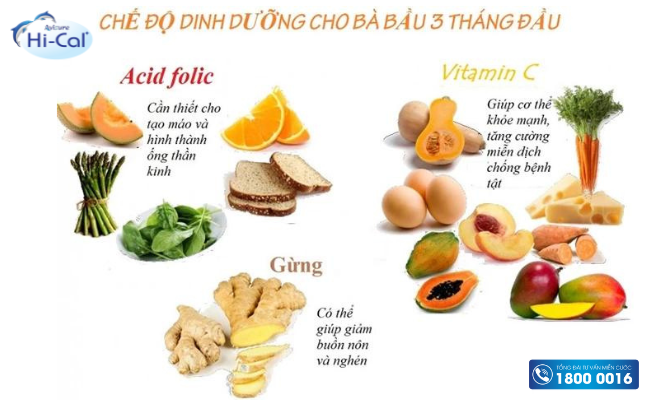 Chế độ dinh dưỡng cho bà bầu ở 3 tháng đầu